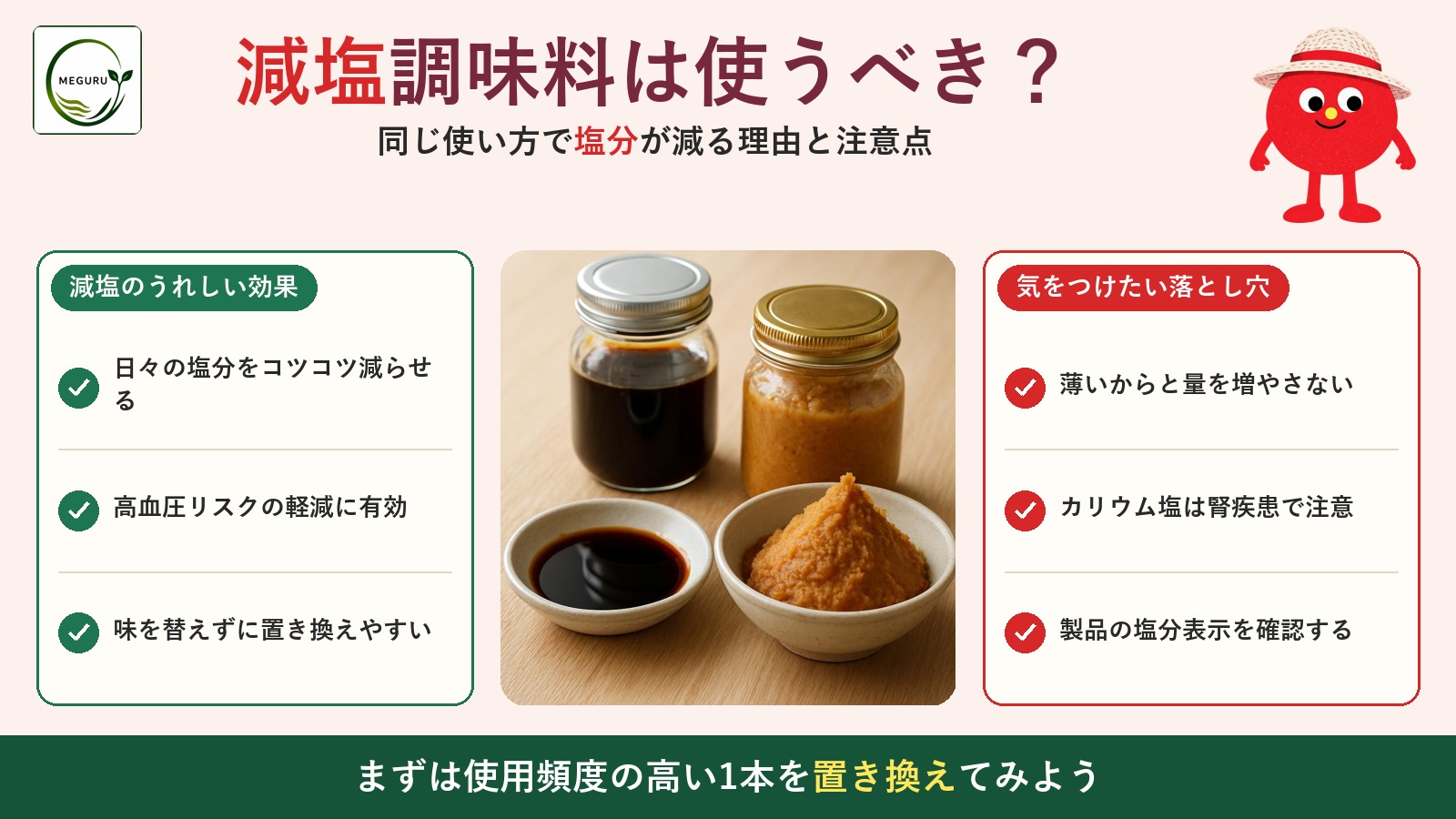 減塩しょうゆ・減塩味噌は使うべき?「塩分カット調味料」の選び方と落とし穴