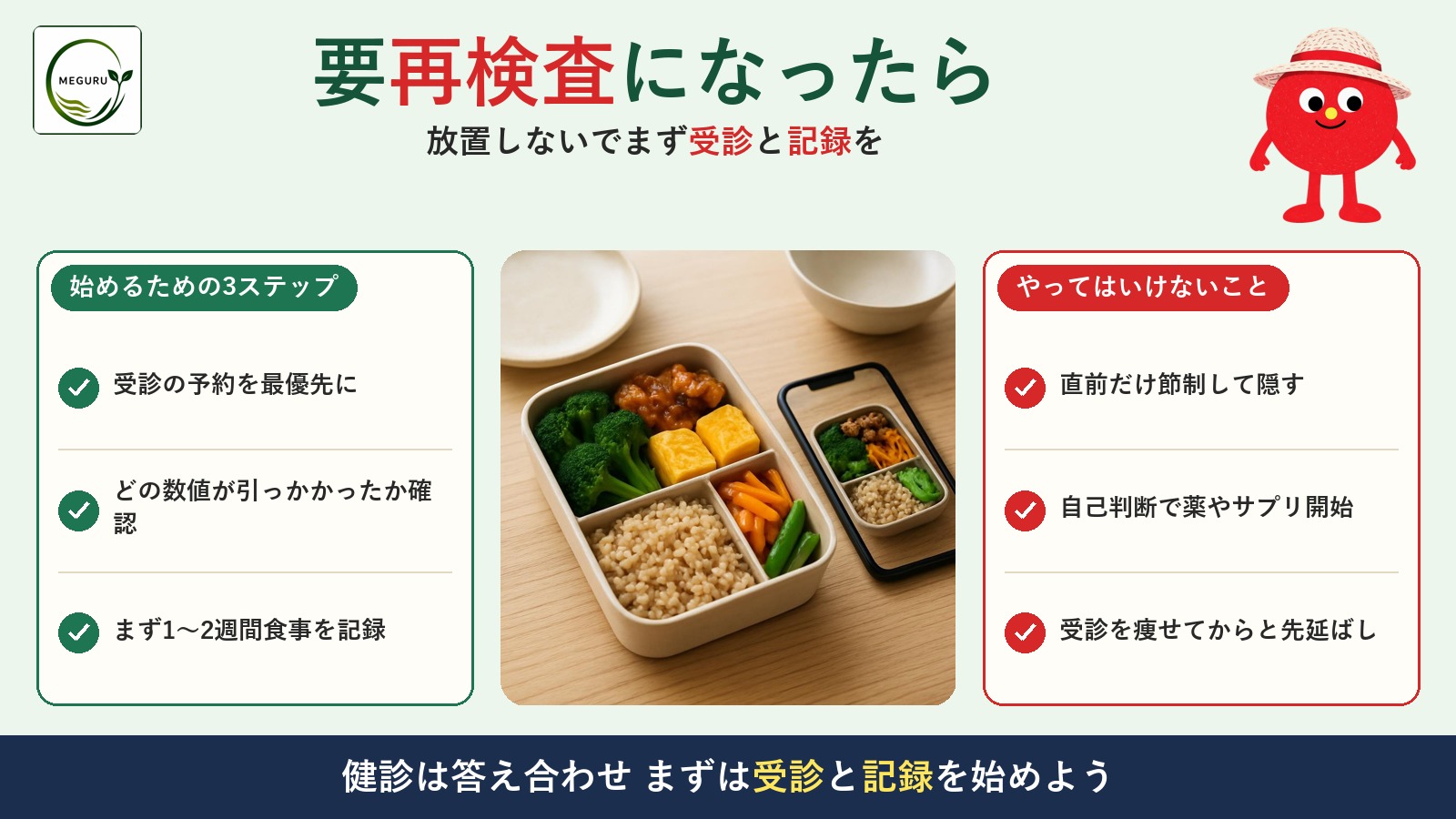 健康診断で「要観察・要再検査」と言われたら｜放置しないための最初の3ステップ