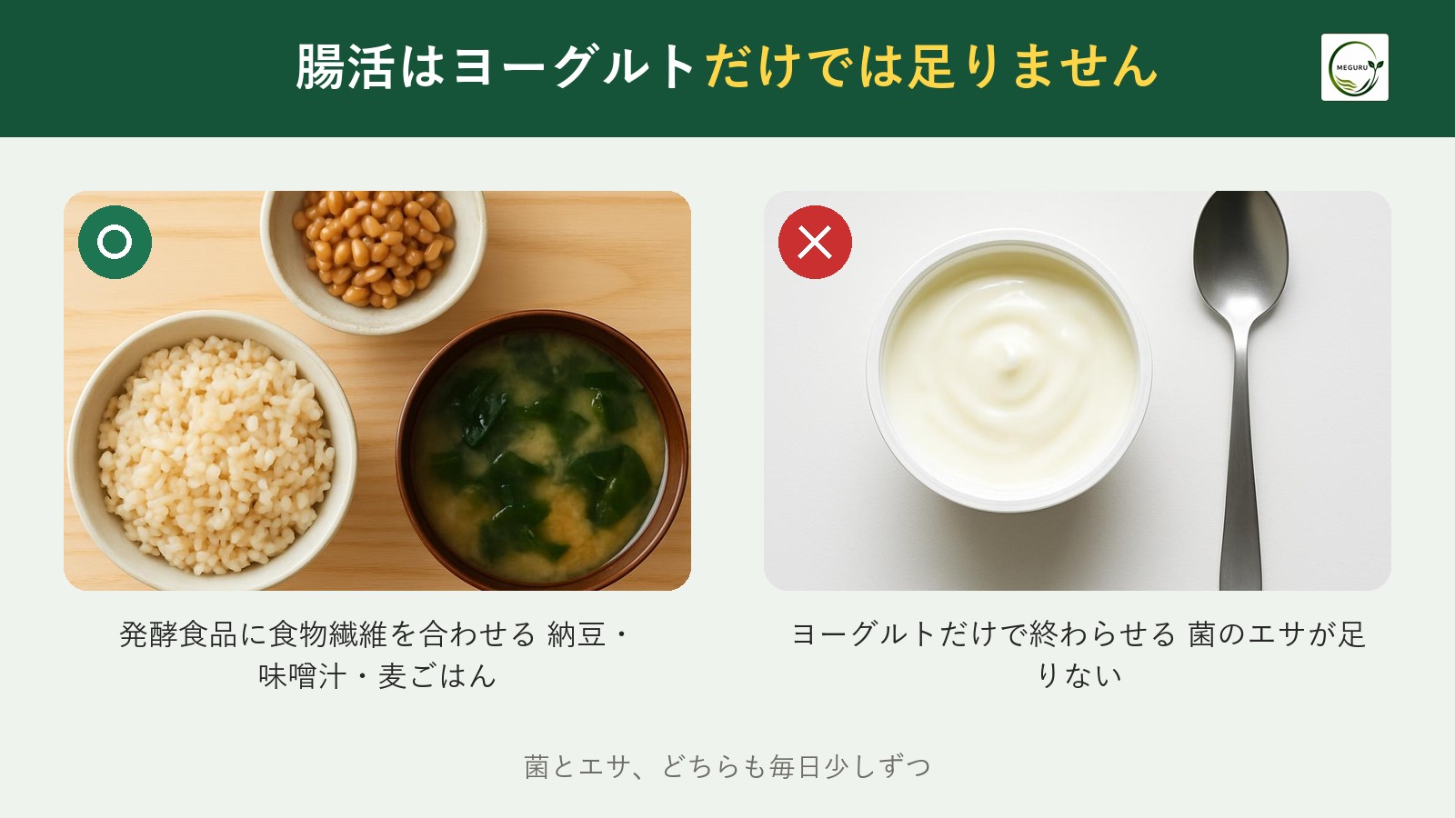 腸活とは?ヨーグルトだけでは足りない|整える食事の基本