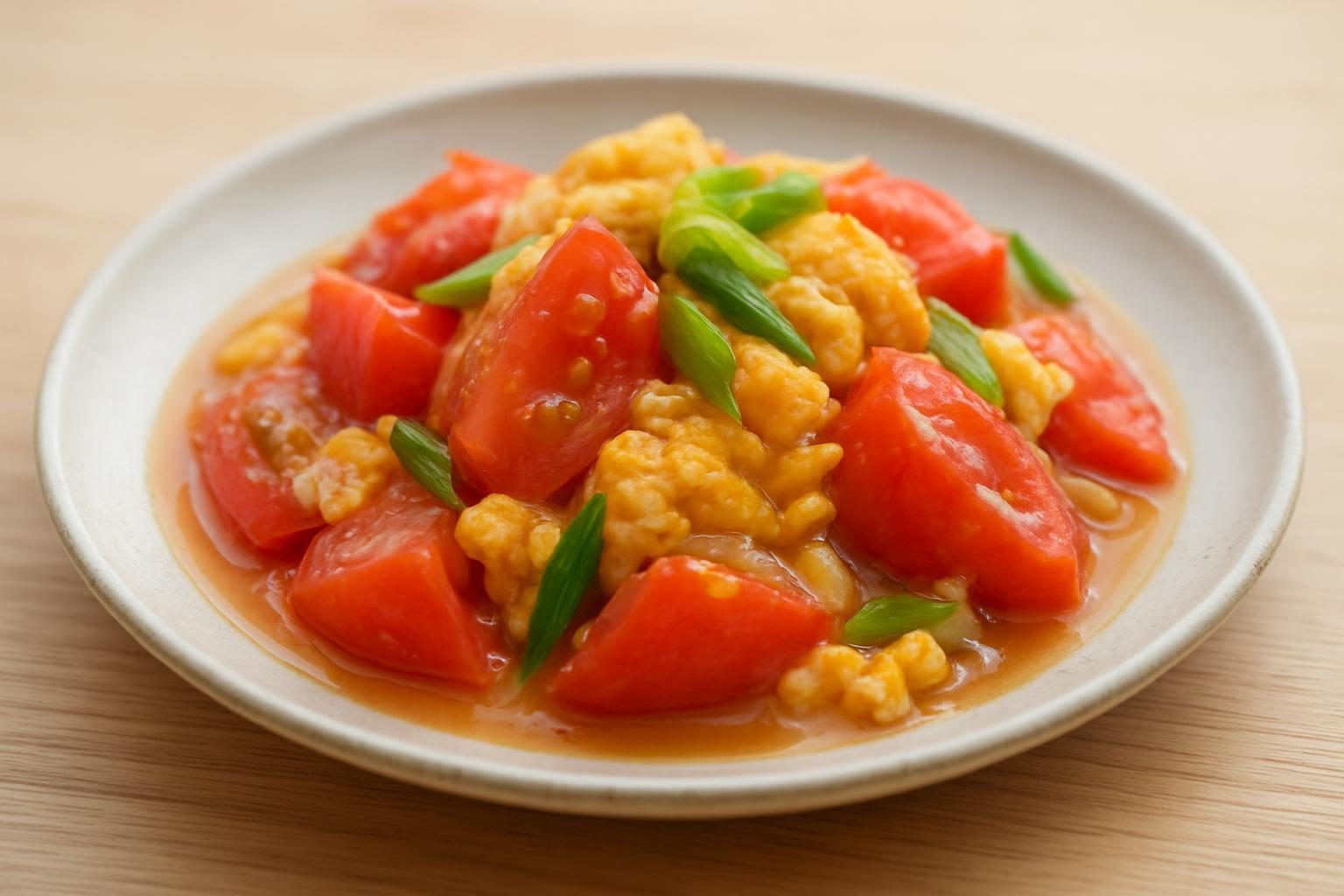トマトと卵の中華とろみ炒め