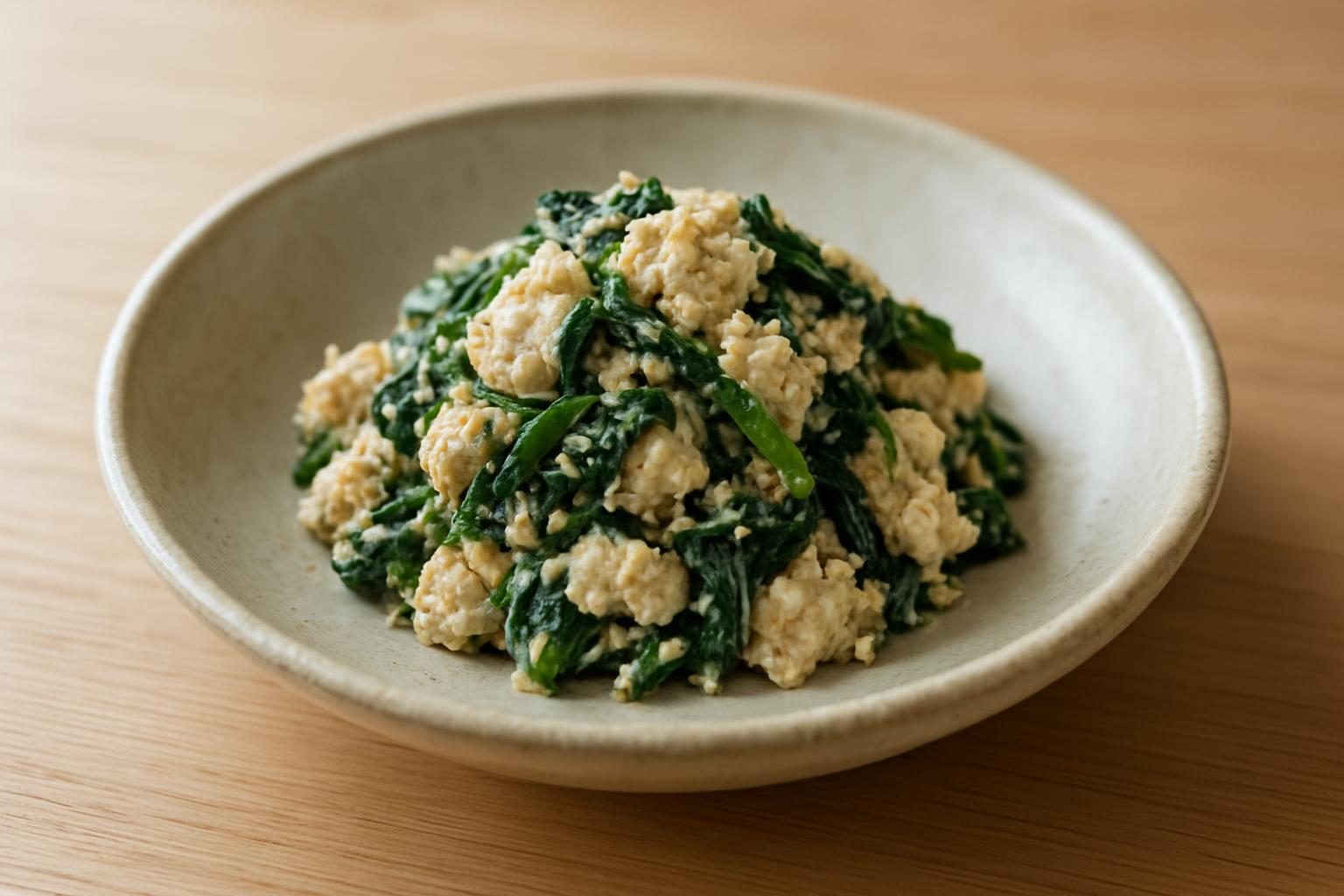 豆腐とほうれん草の白和え