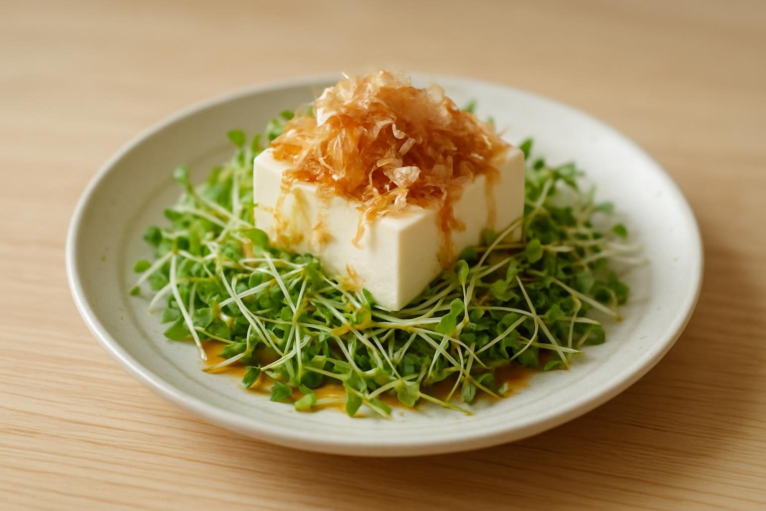 ブロッコリースプラウトと豆腐サラダ