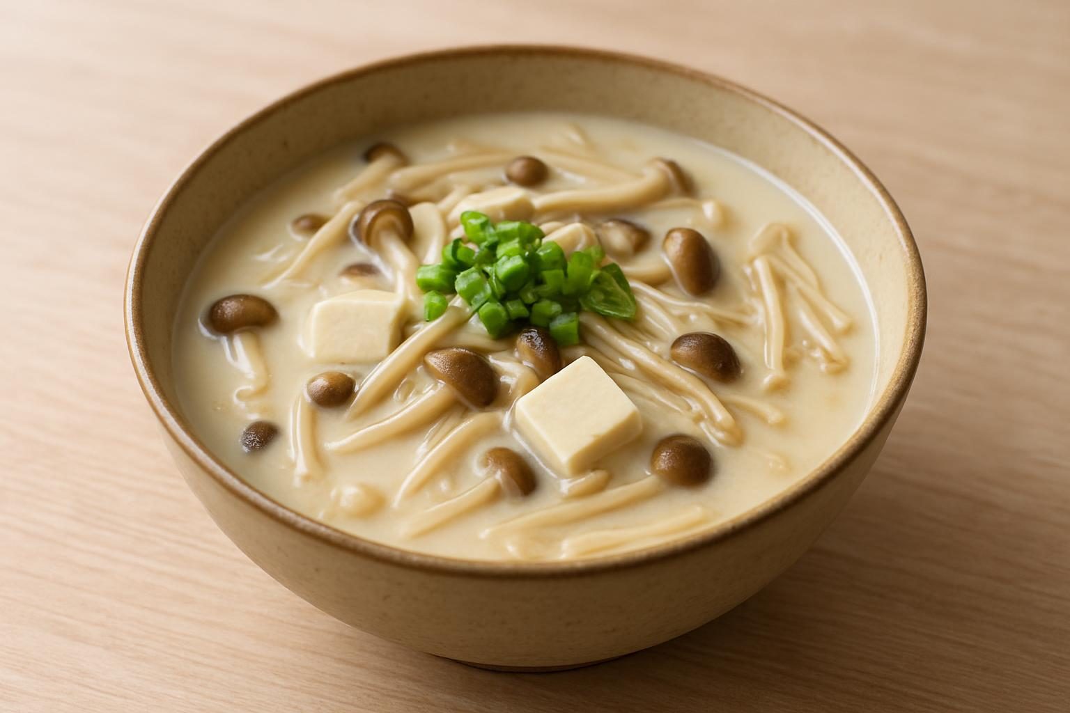 豆乳ときのこの和風スープ