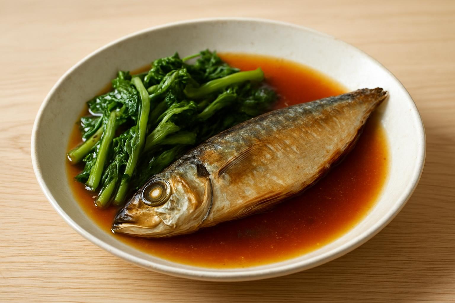 春菊とあじのさっと煮