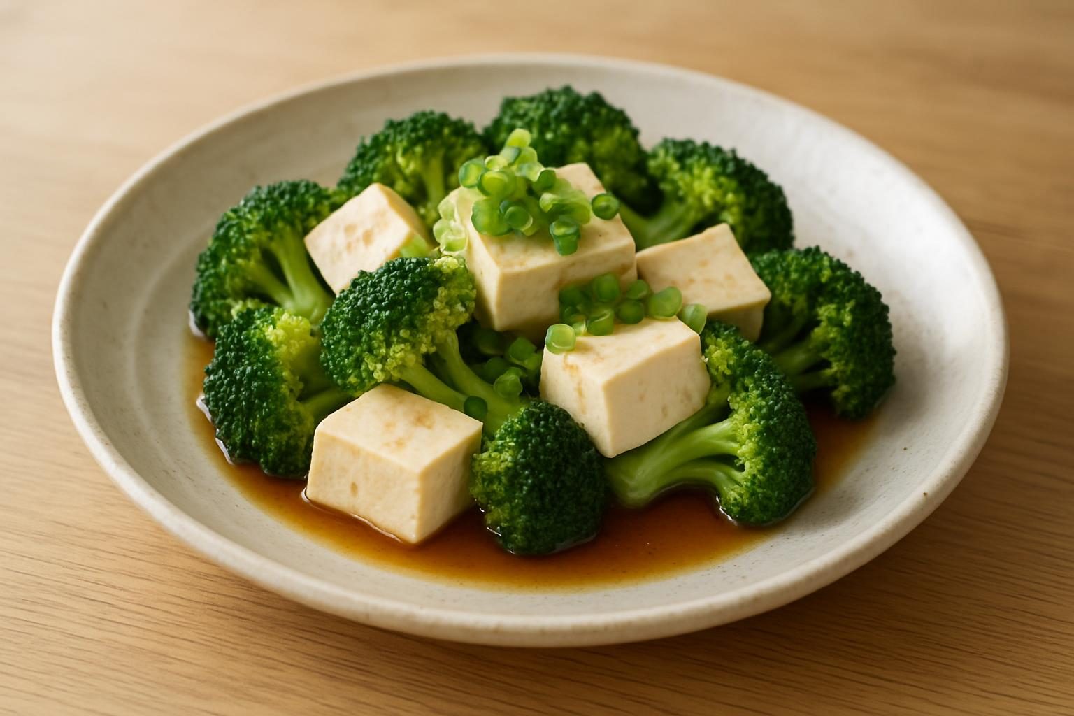 ブロッコリーと豆腐のレンジ蒸し