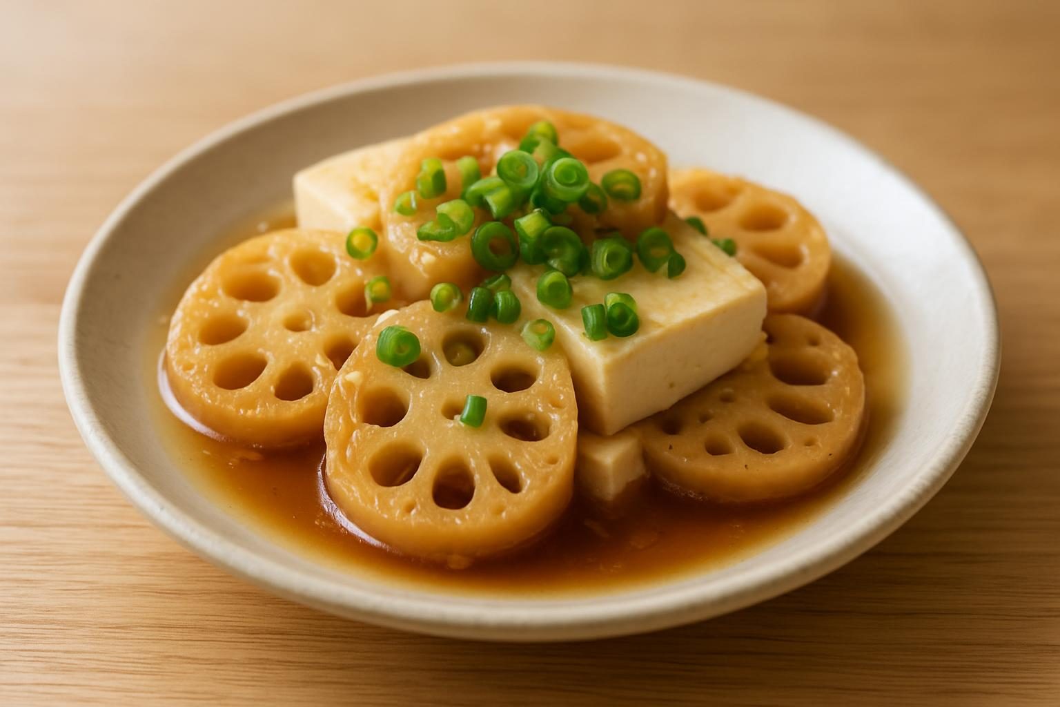 れんこんと豆腐のレンジ蒸し