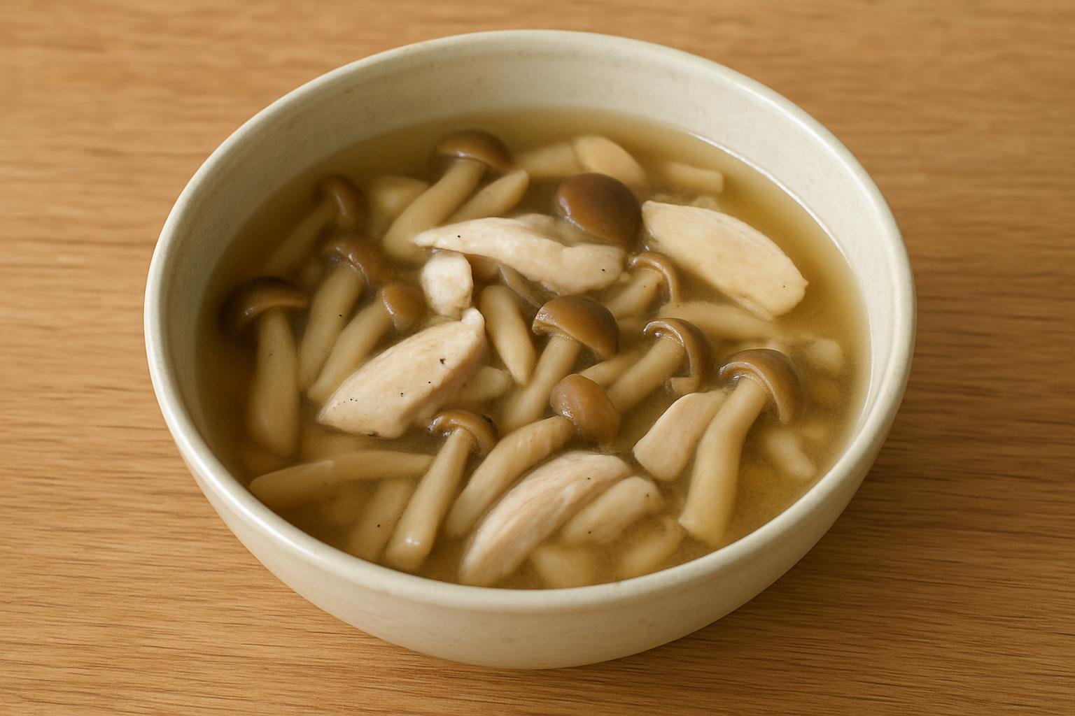 しめじと鶏むね肉のスープ