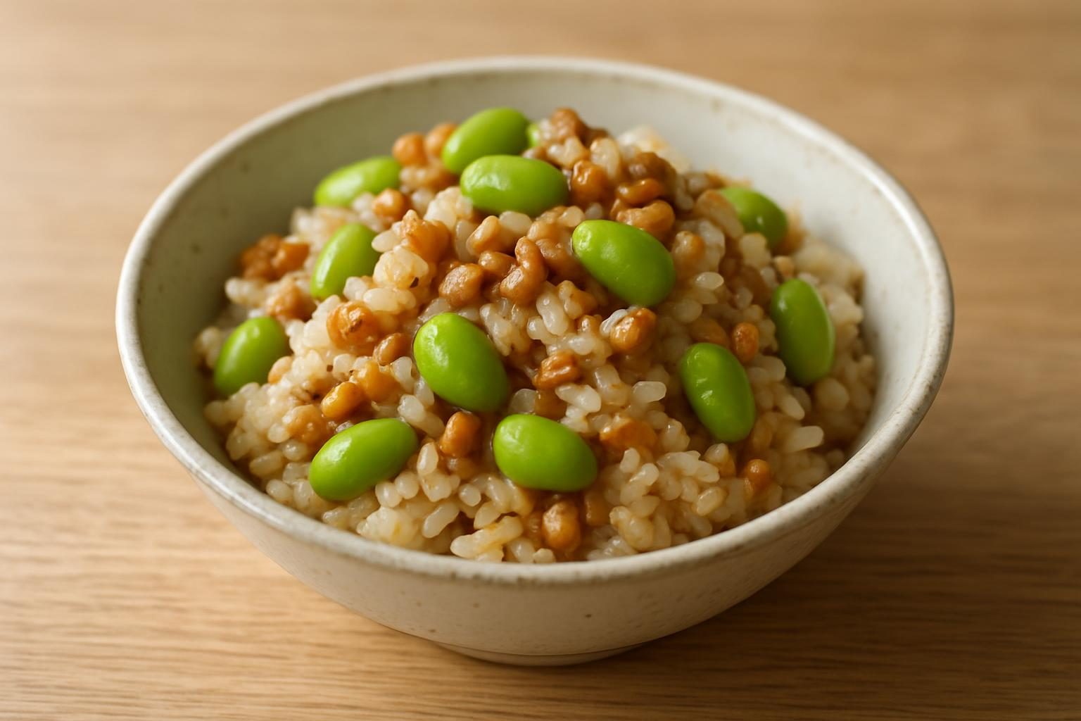 枝豆と納豆の炊き込みご飯