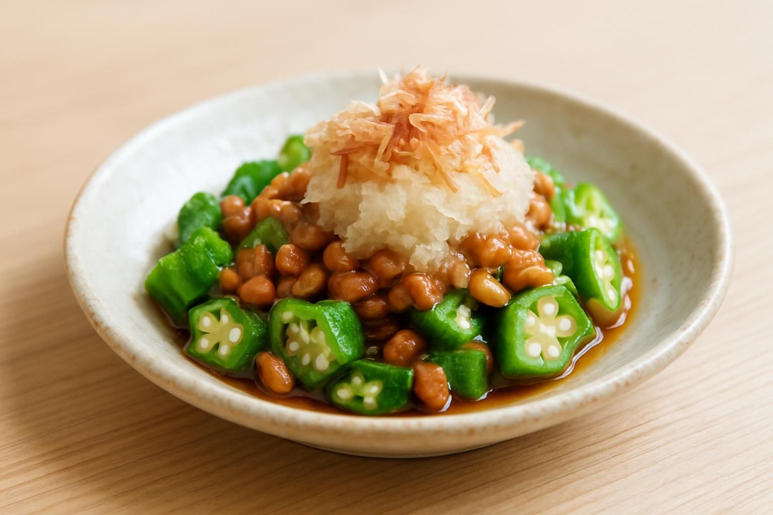 オクラと納豆のおろし和え