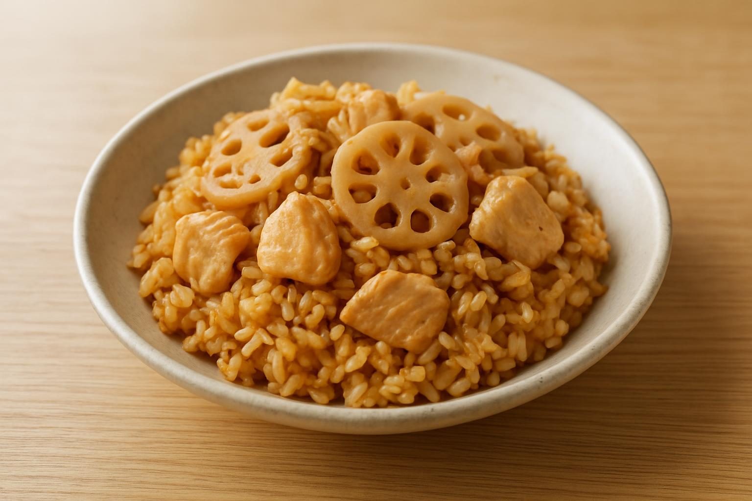 れんこんと鶏むね肉の炊き込みご飯