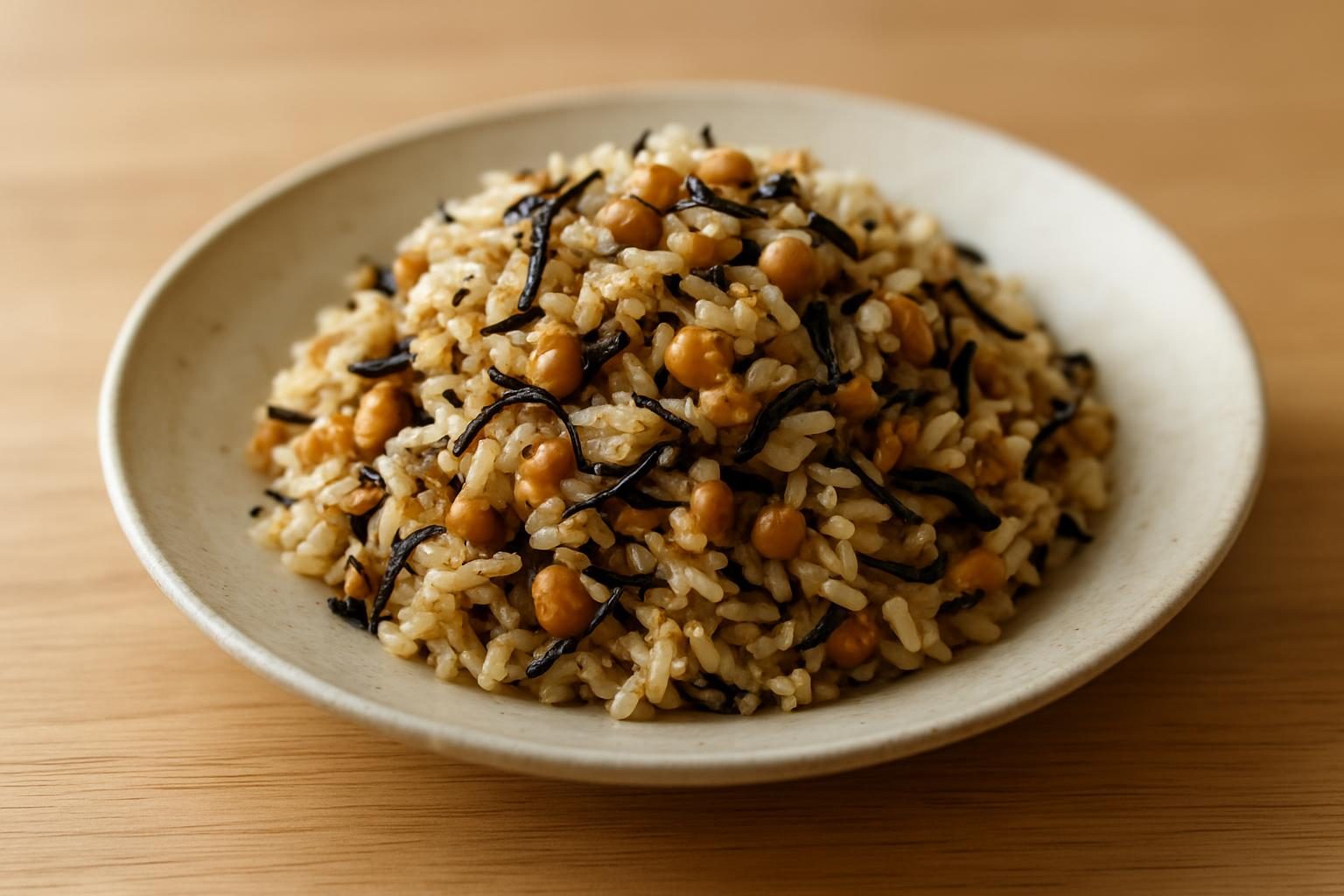 ひじきと納豆の炊き込みご飯