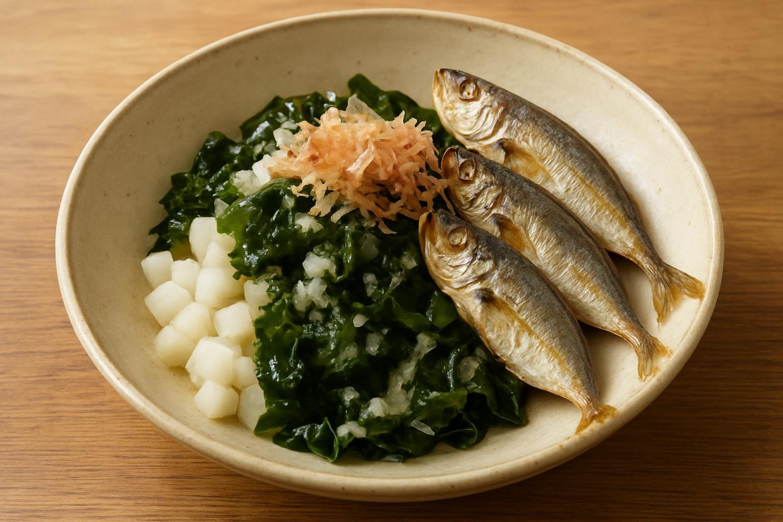わかめとあじのおろし和え