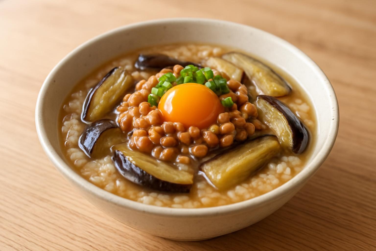 なすと納豆の雑炊