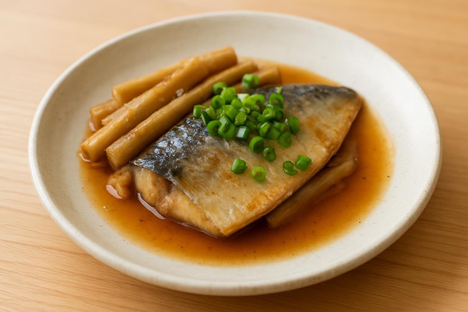 ごぼうとあじのレンジ蒸し