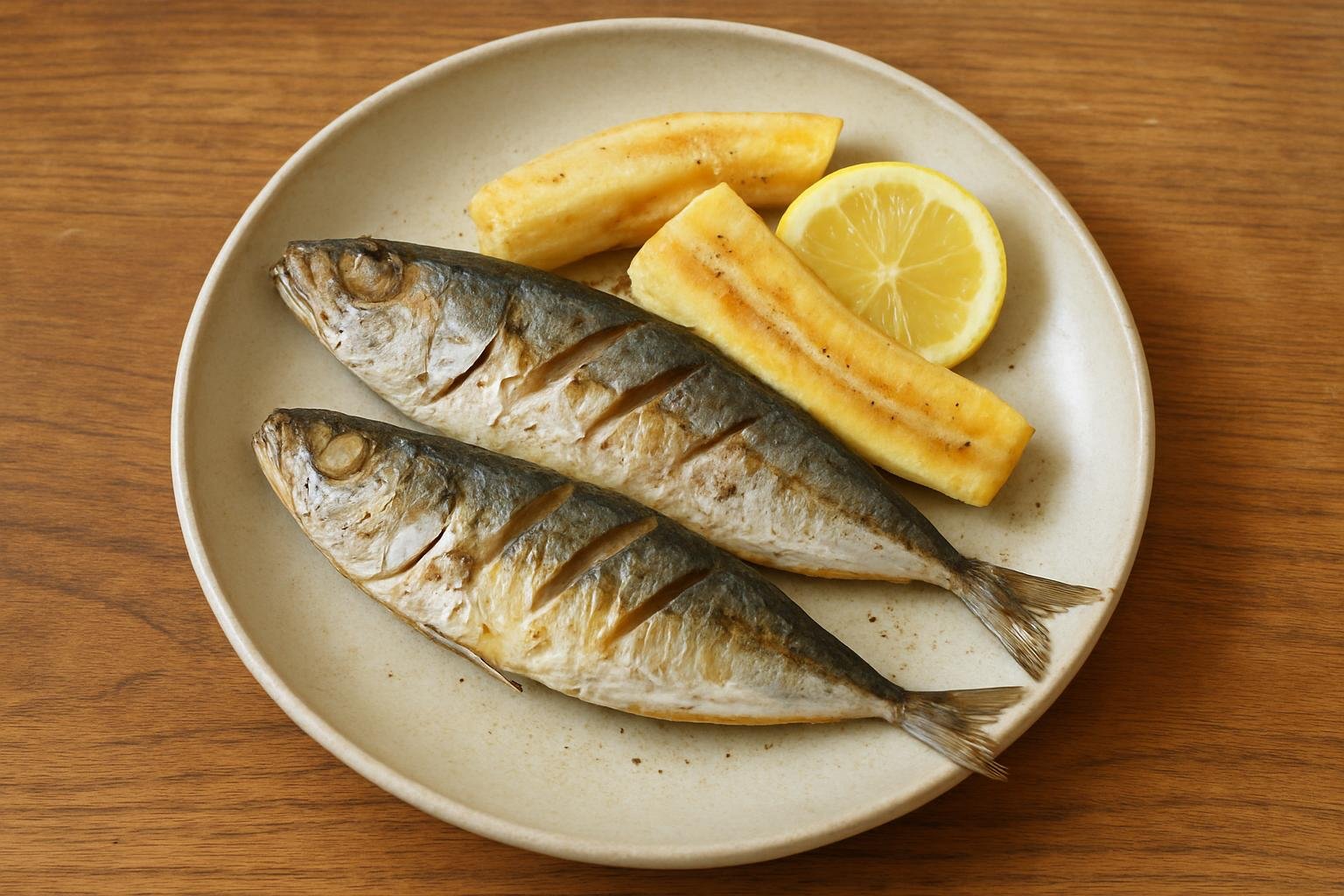 バナナとあじのホイル焼き