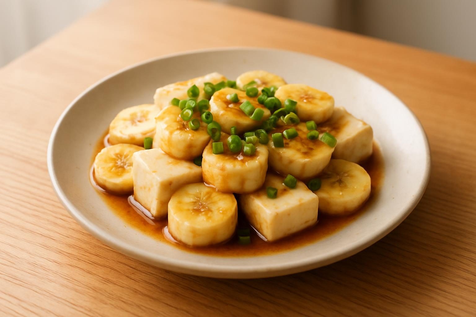 バナナと豆腐の香味だれ