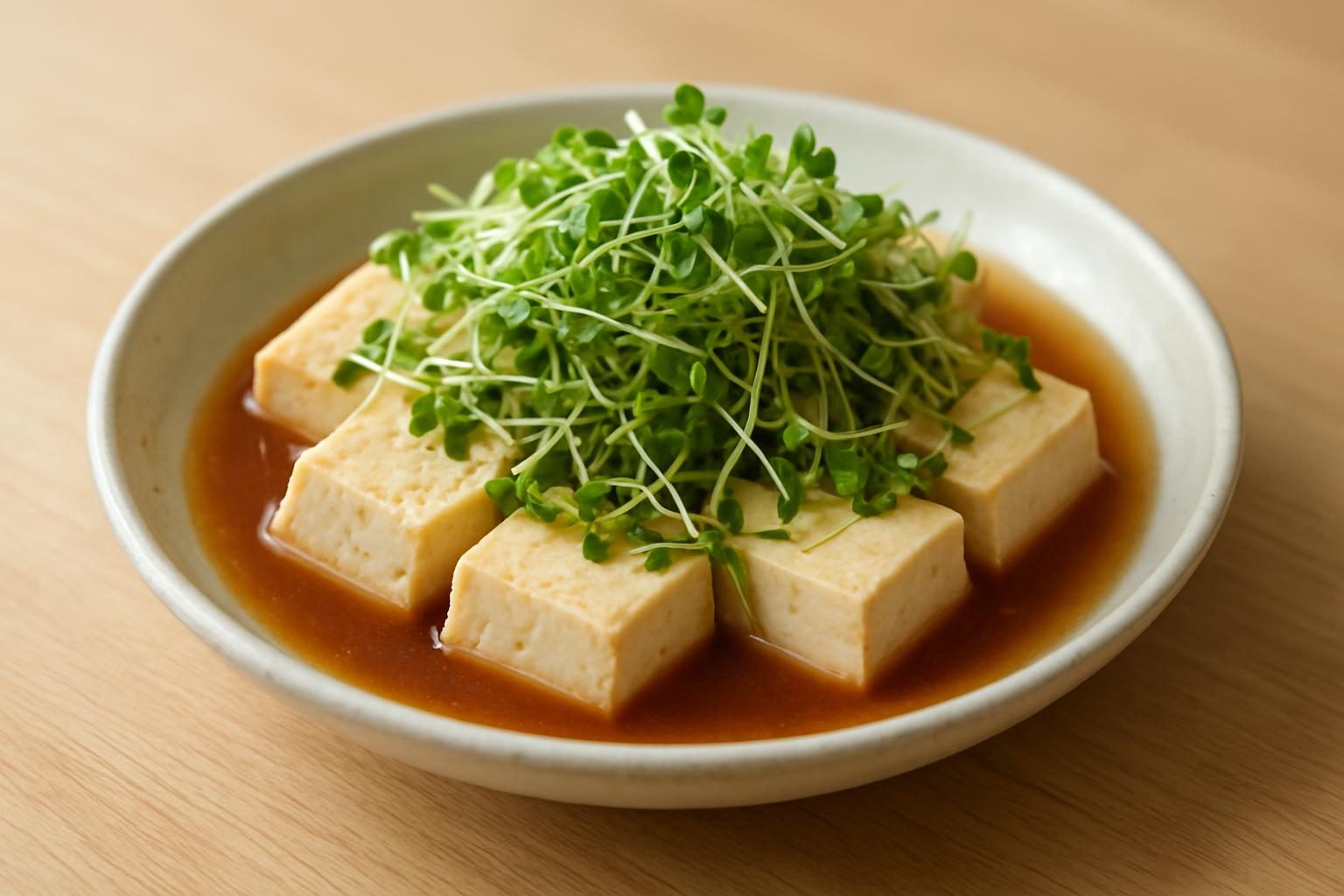 ブロッコリースプラウトと豆腐のさっと煮