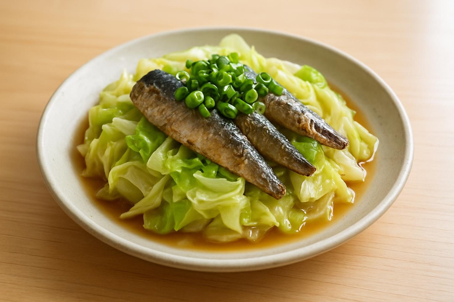 キャベツといわしのレンジ蒸し