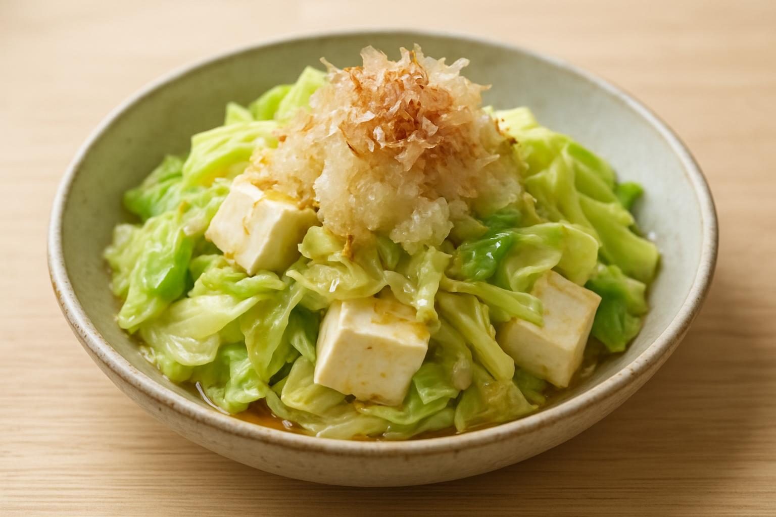 キャベツと豆腐のおろし和え