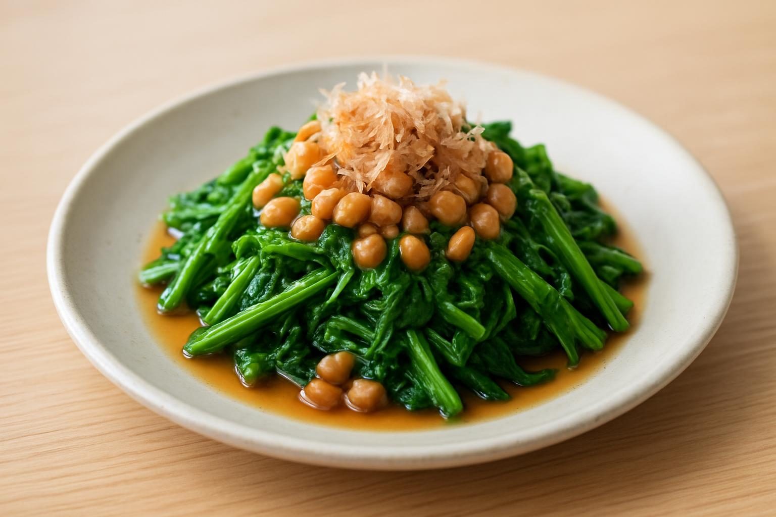 春菊と納豆のおひたし