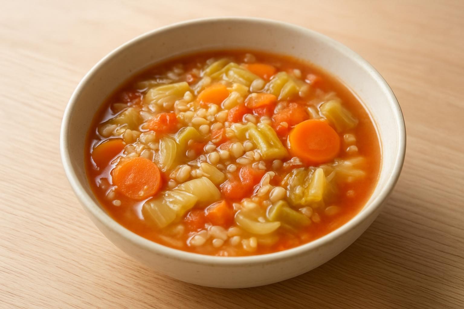 もち麦と野菜の食べるスープ