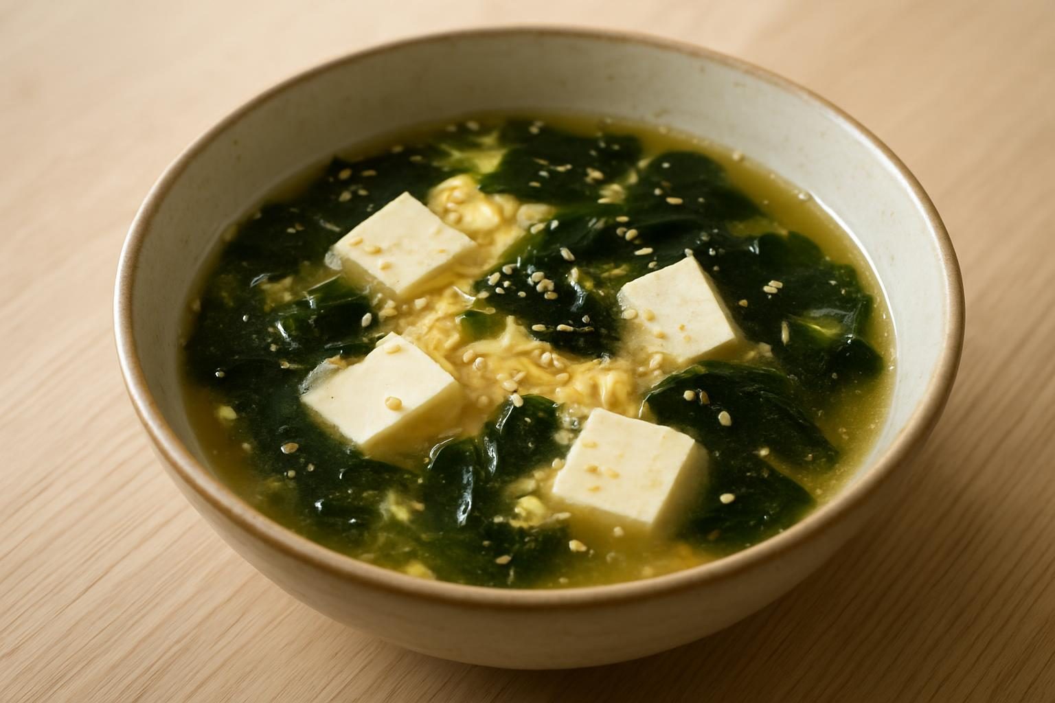 豆腐とわかめの韓国風スープ