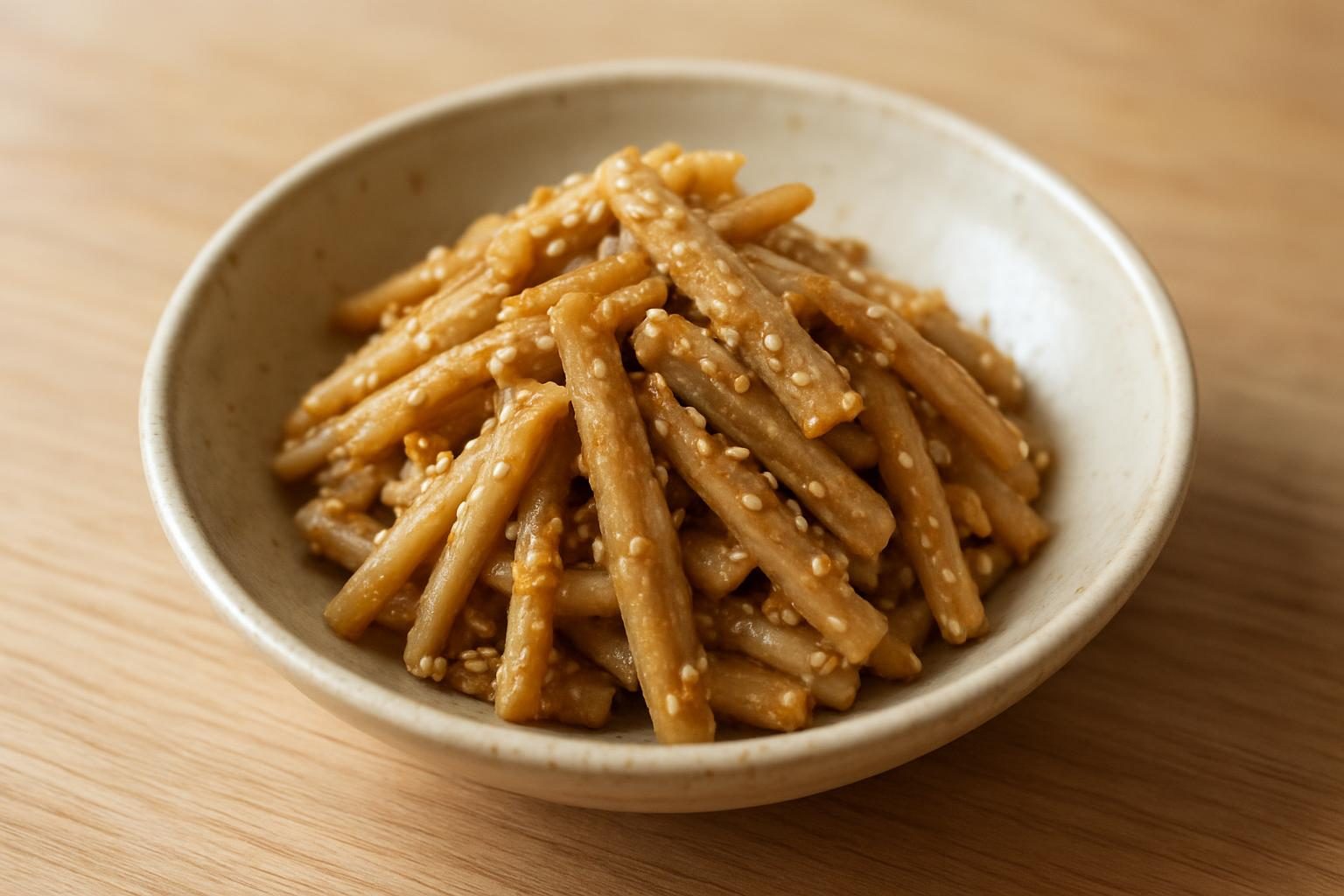 ごぼうと甘酒のごま和え