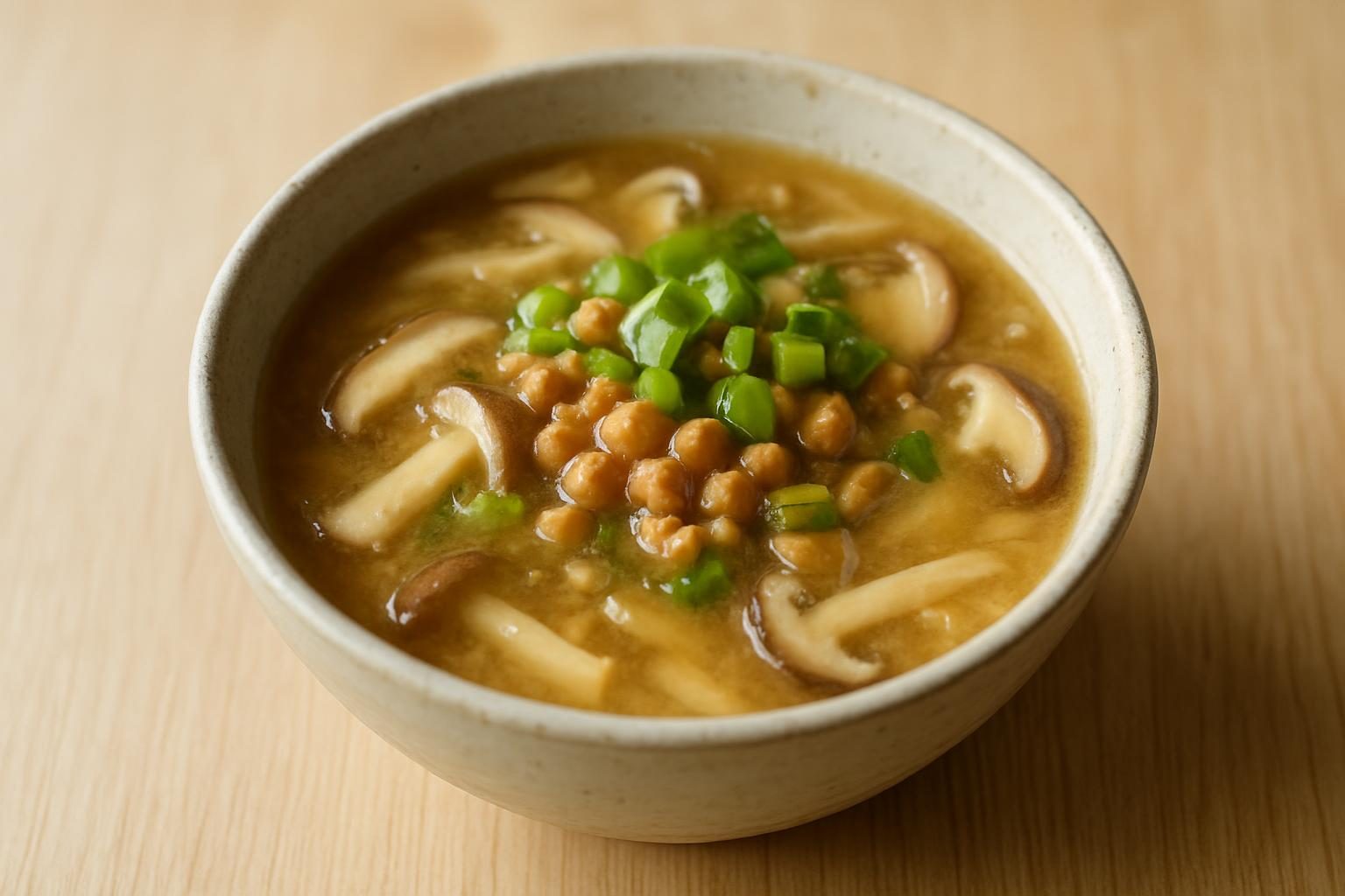 きのこと納豆のみそ汁