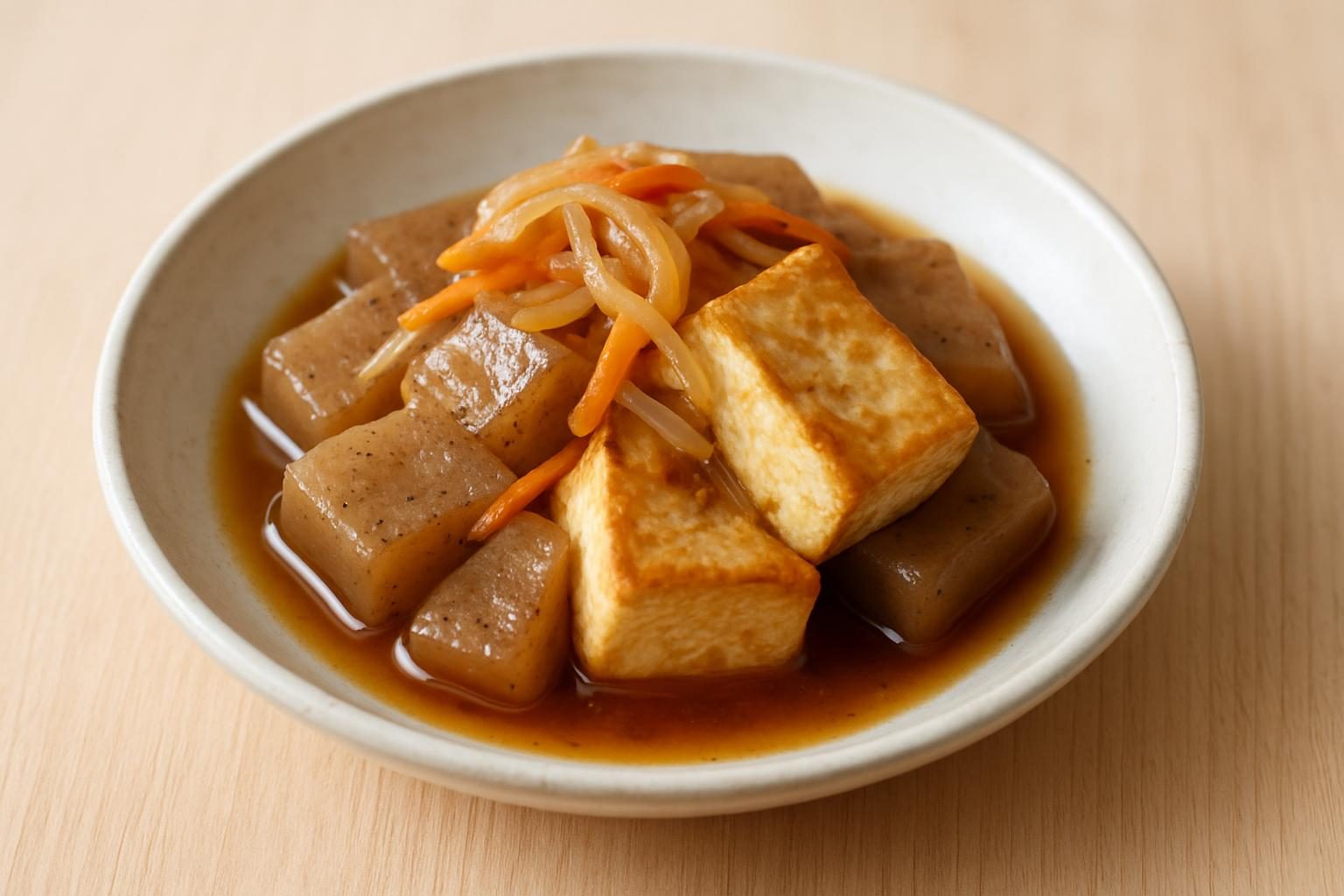 こんにゃくと豆腐の南蛮漬け