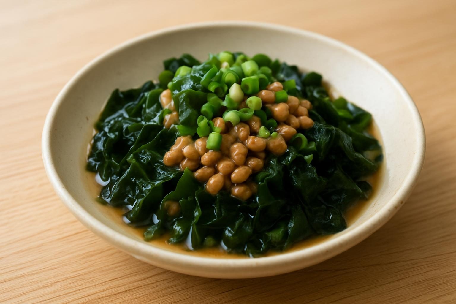 わかめと納豆のレンジ蒸し