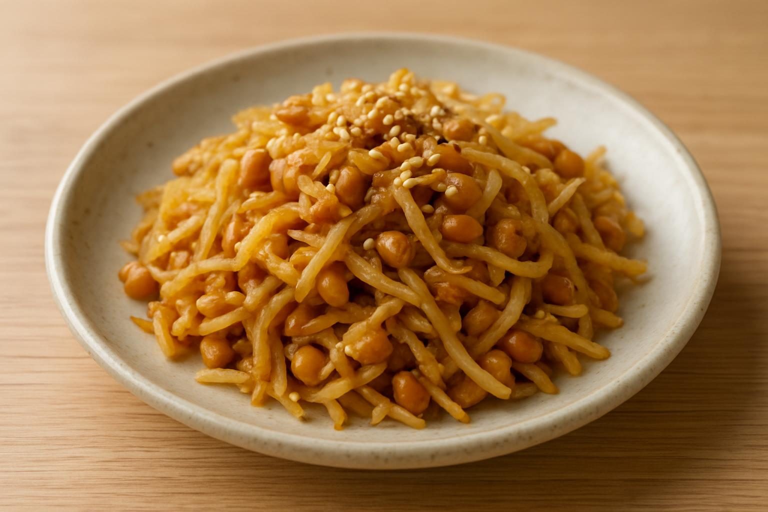 切り干し大根と納豆の炒め物