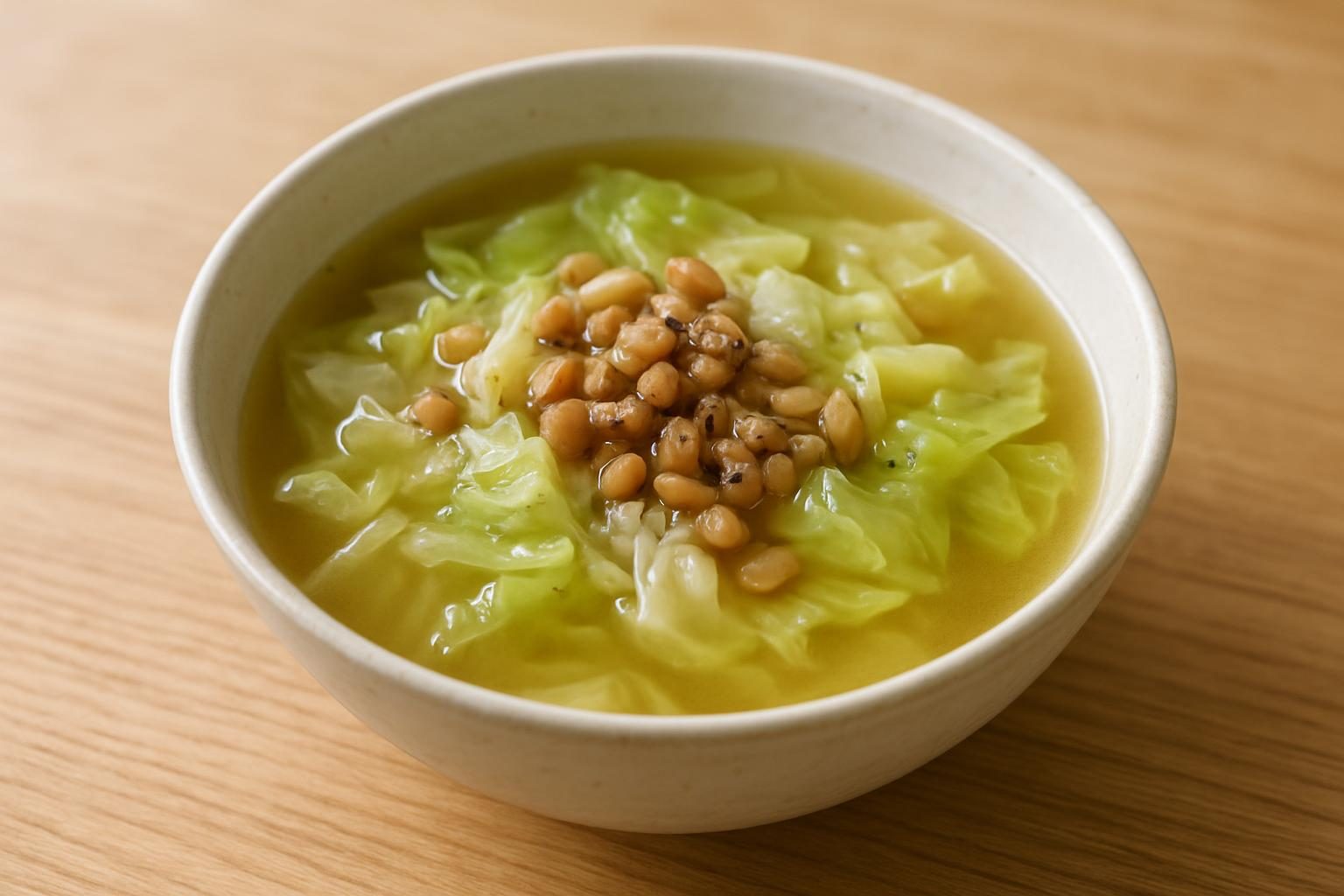 キャベツと納豆のスープ
