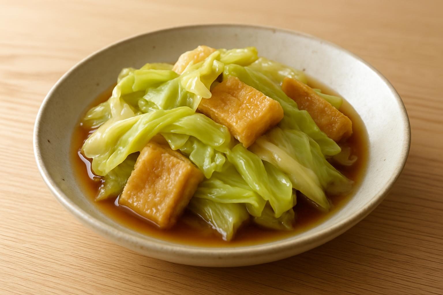 キャベツと油揚げの煮浸し