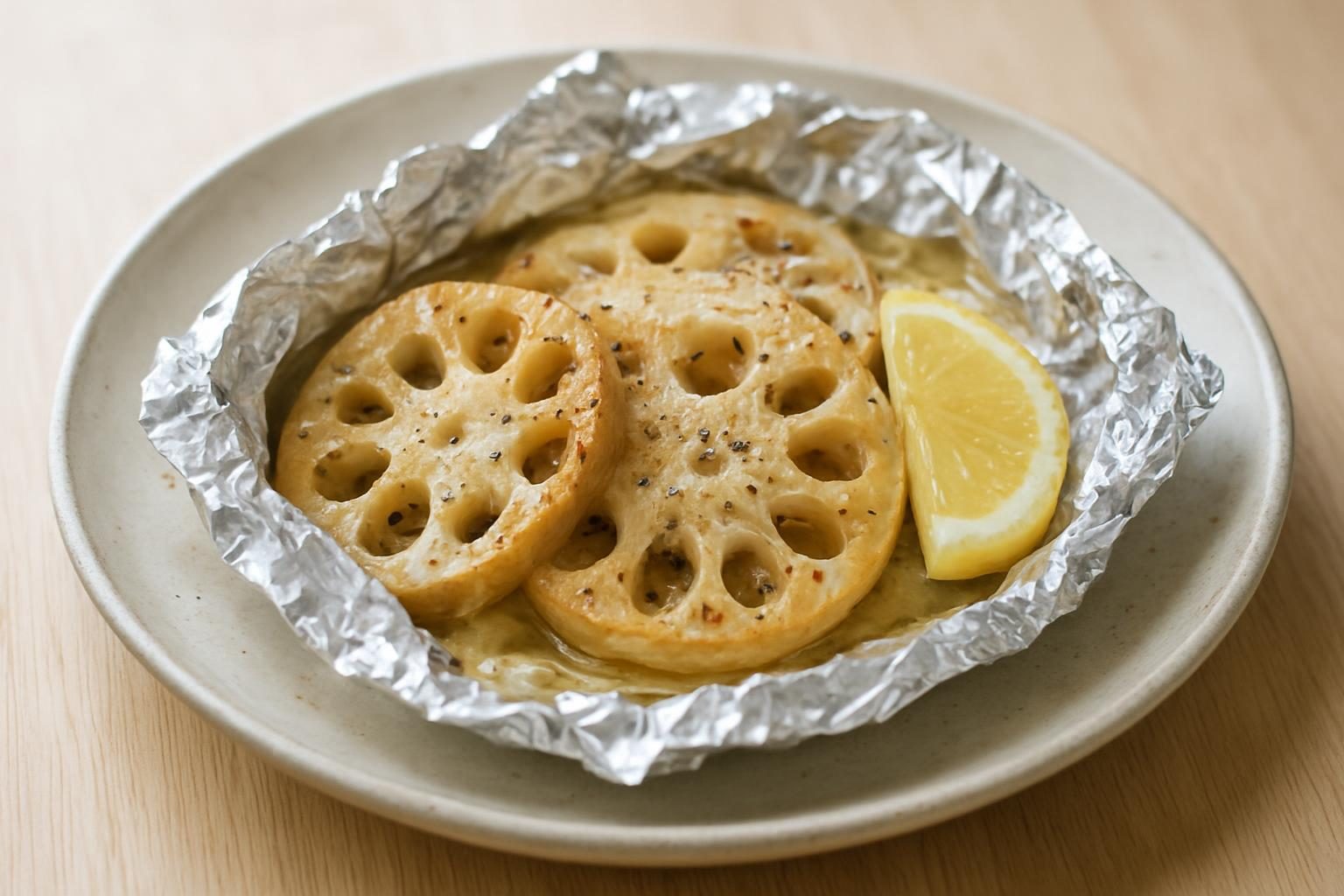れんこんと塩麹のホイル焼き