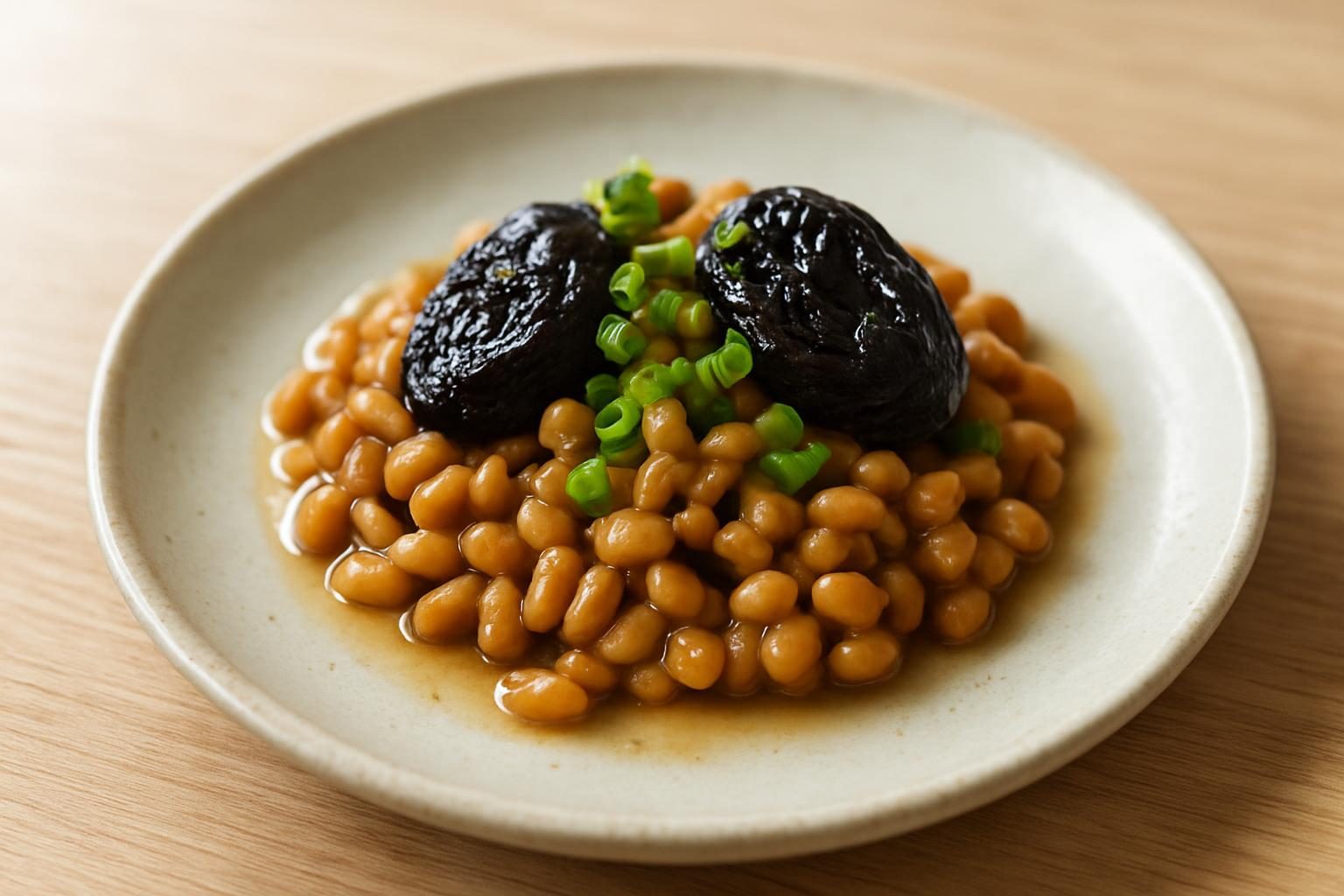プルーンと納豆のレンジ蒸し