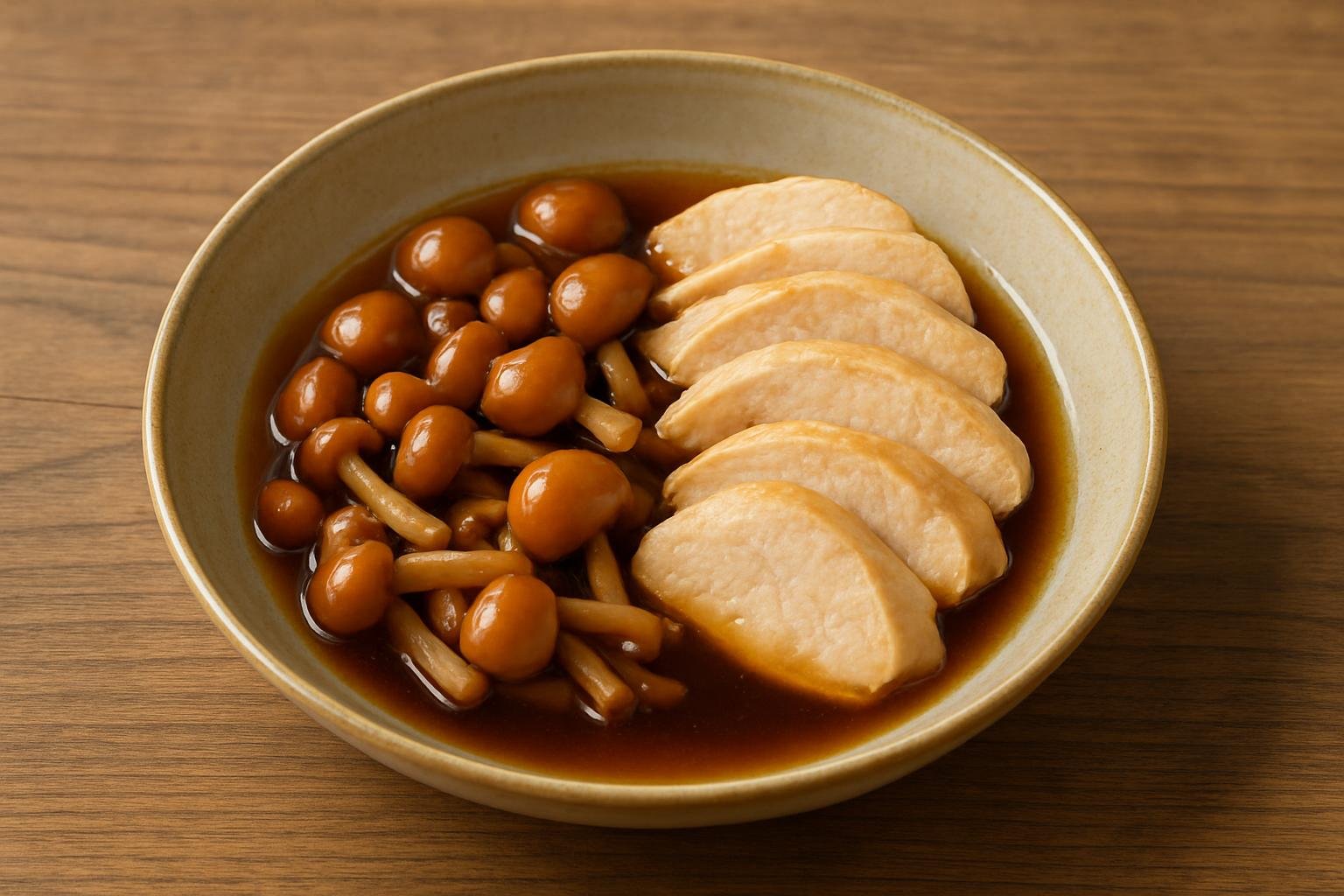 なめこと鶏むね肉の煮浸し