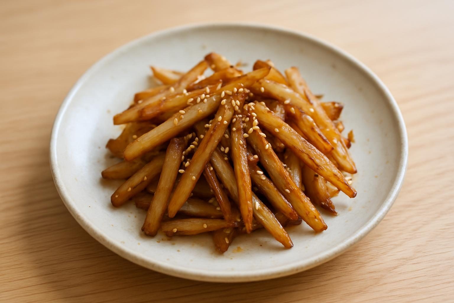 ごぼうと甘酒の炒め物