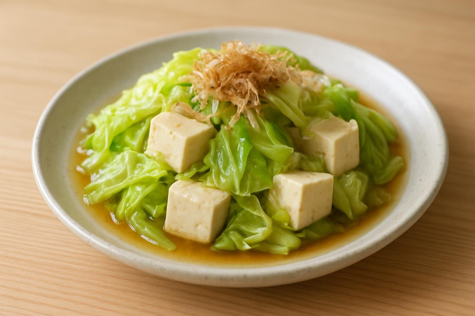 キャベツと豆腐のおひたし