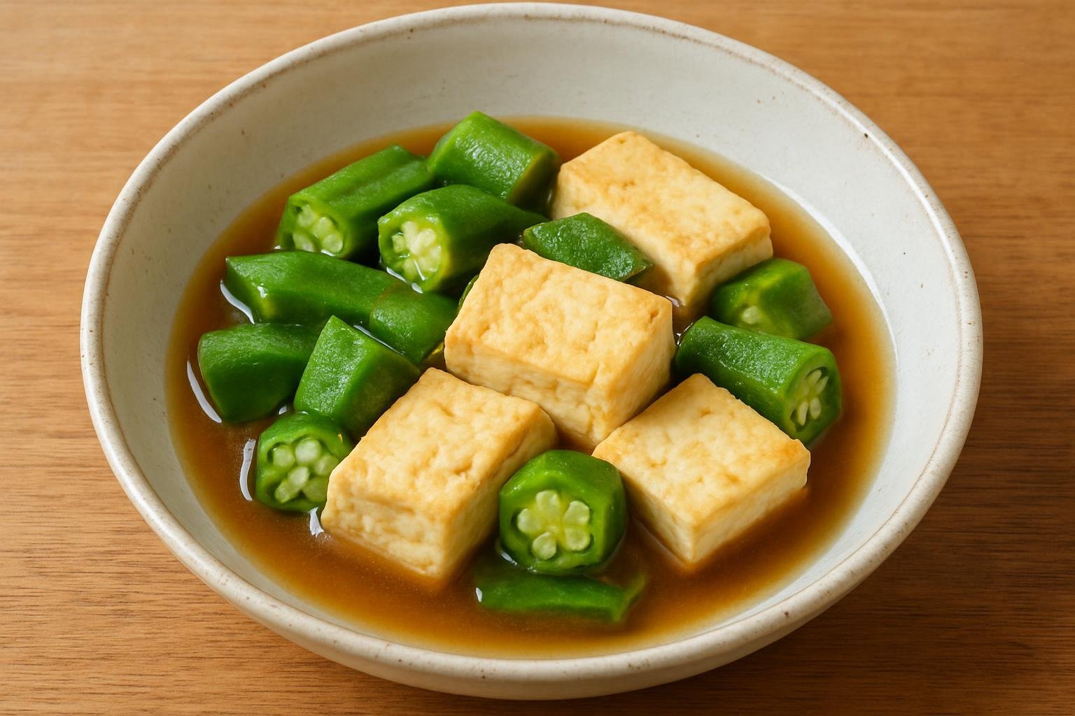 オクラと豆腐の南蛮漬け