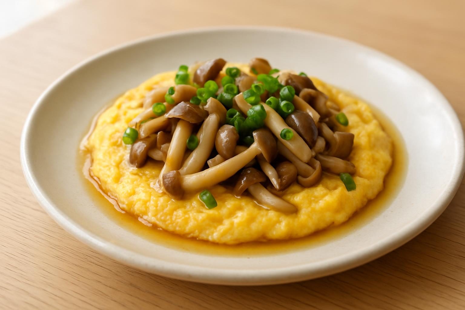 きのこと卵のレンジ蒸し