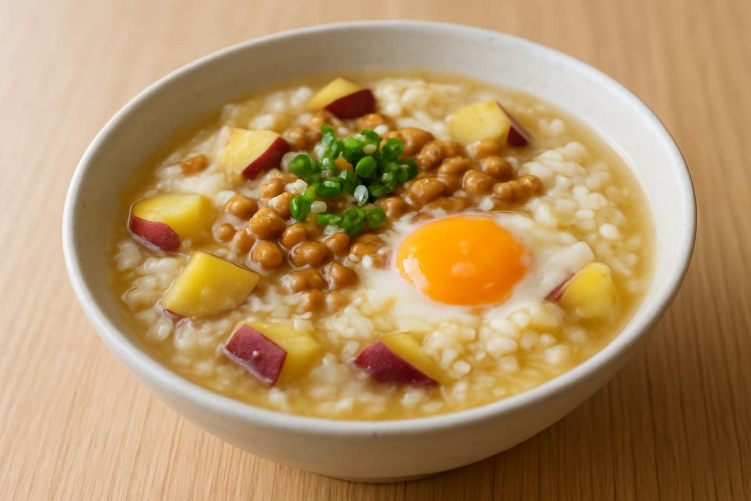 さつまいもと納豆の雑炊