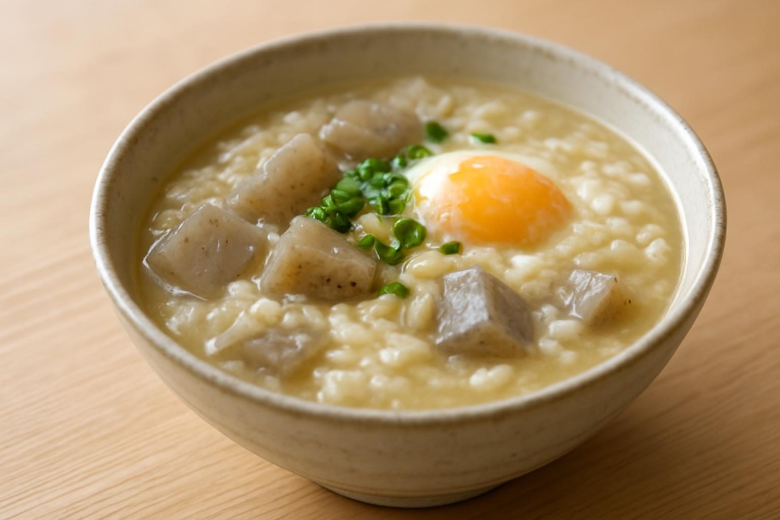 こんにゃくと塩麹の雑炊