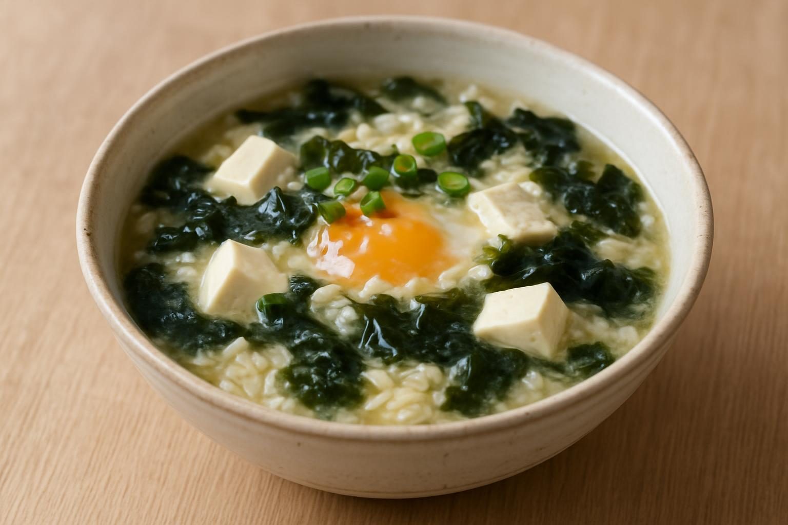 わかめと豆腐の雑炊