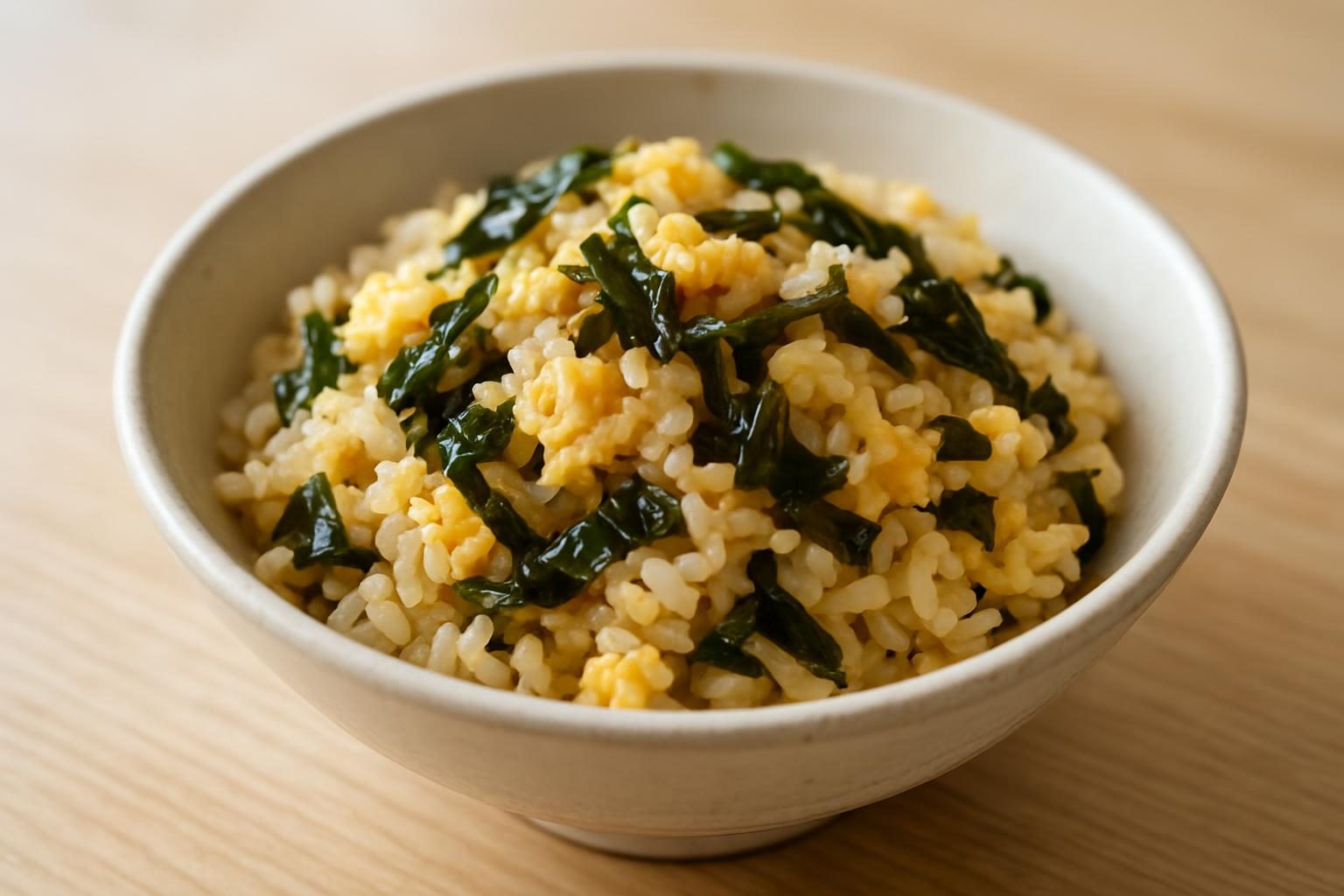 わかめと卵の炊き込みご飯