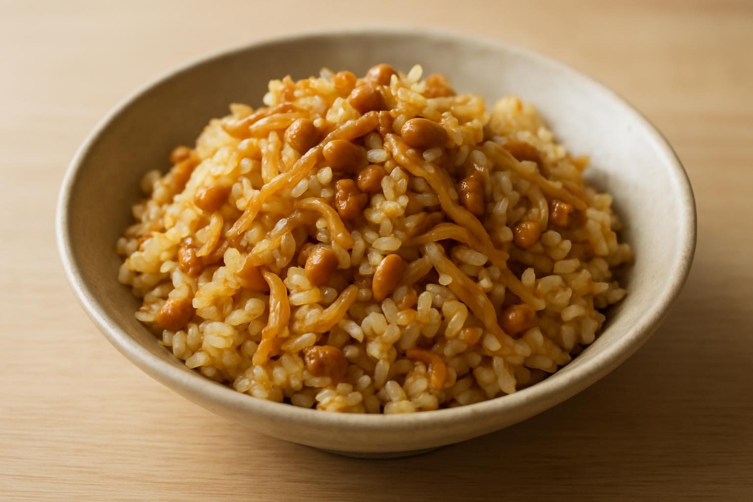 切り干し大根と納豆の炊き込みご飯