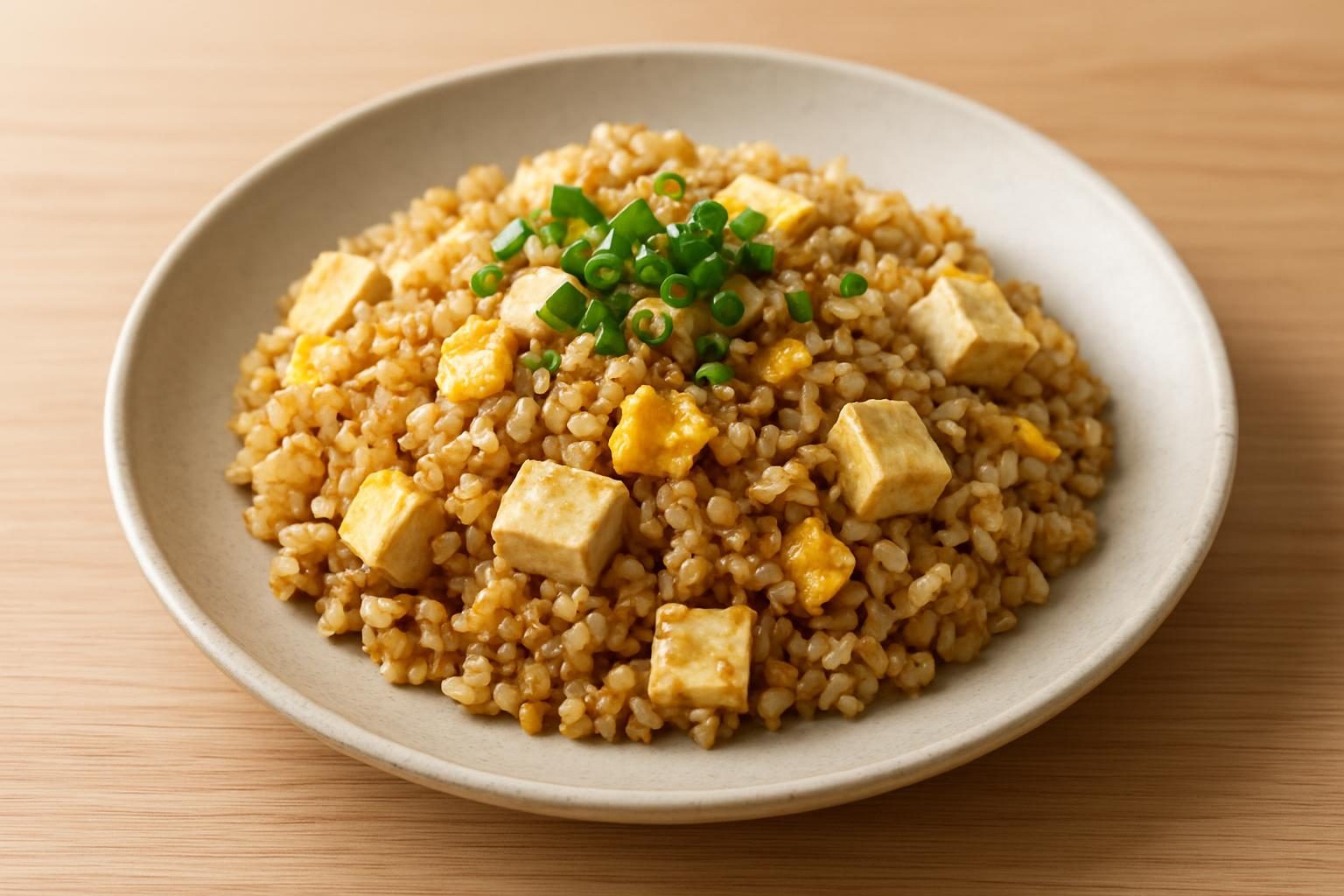 もち麦と豆腐のチャーハン