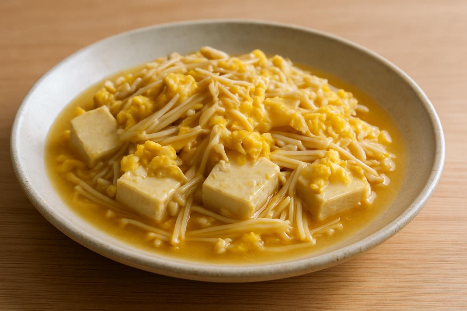 えのきと豆腐の卵とじ