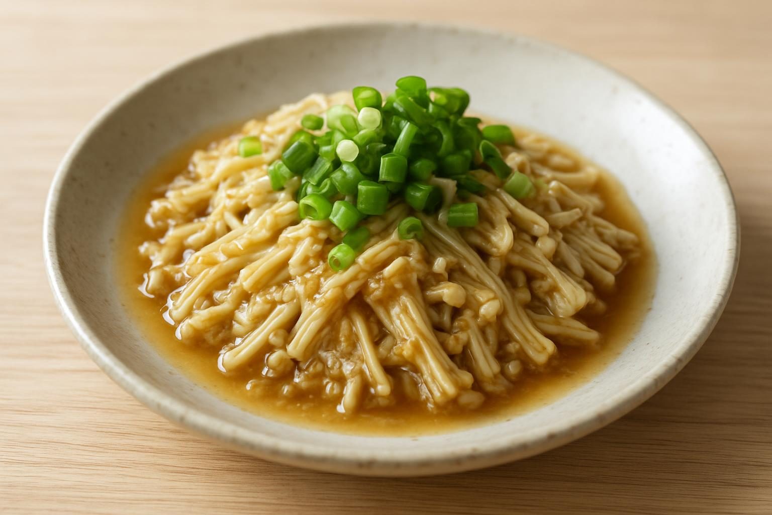 えのきと塩麹の香味だれ