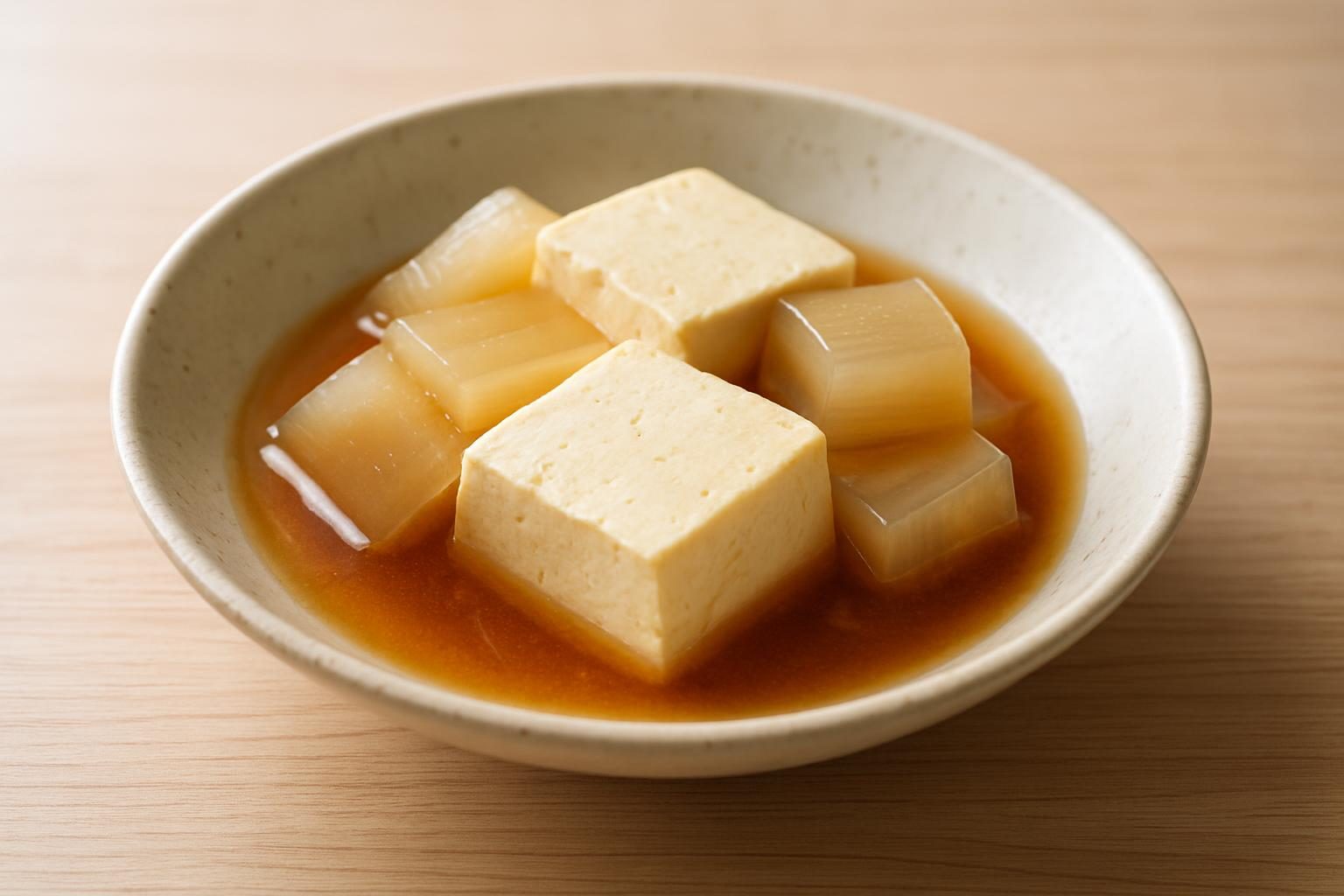 寒天と豆腐のさっと煮