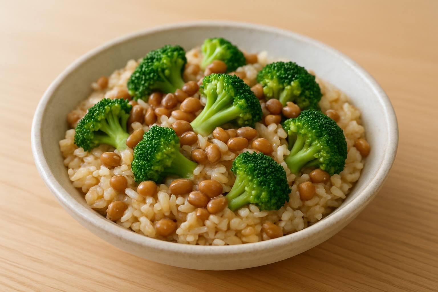 ブロッコリーと納豆の炊き込みご飯